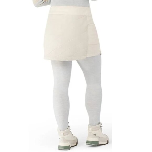 Smartwool Smartloft Skirt Quilted Wool Blend Beige Pockets Comfort Warm Outdoors - Picture 2 of 11